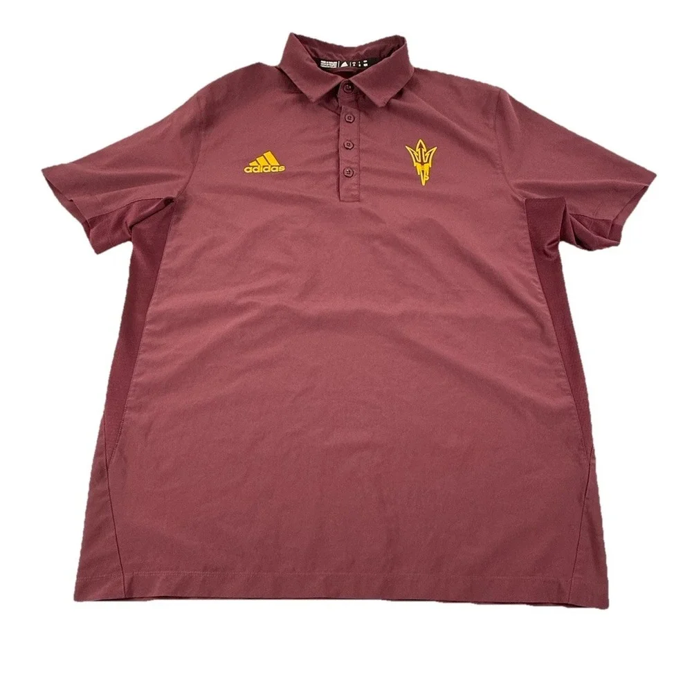 Adidas Arizona State Sun Devils Player Issue Polo Shirt Maroon Men's Medium